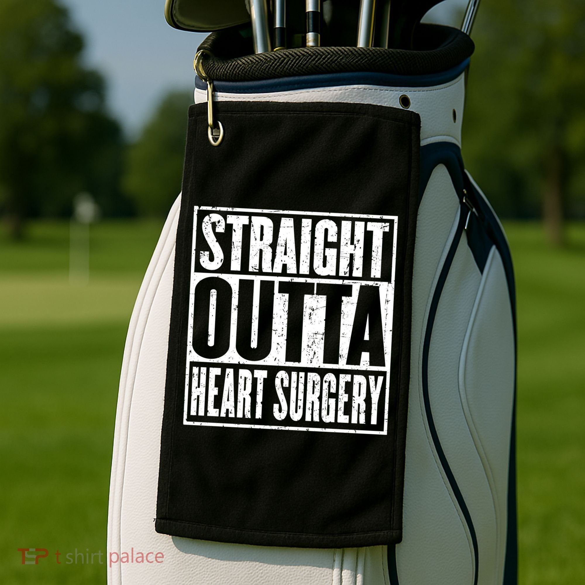Straight Outta Heart Surgery Open Heart Recovery Get Well Gift Golf Towel