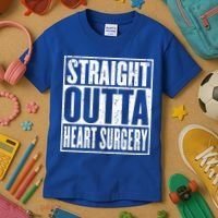 Straight Outta Heart Surgery Open Heart Recovery Get Well Gift Kids T-Shirt thumb 3