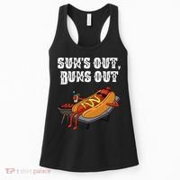 Suns Out Hot Dog Buns Out Funny Sausage BBQ Food Lover Gift Women's Tank Top thumb 0