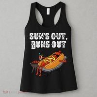 Suns Out Hot Dog Buns Out Funny Sausage BBQ Food Lover Gift Women's Tank Top thumb 3