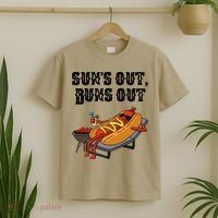 Suns Out Hot Dog Buns Out Funny Sausage BBQ Food Lover Gift T-Shirt thumb 2