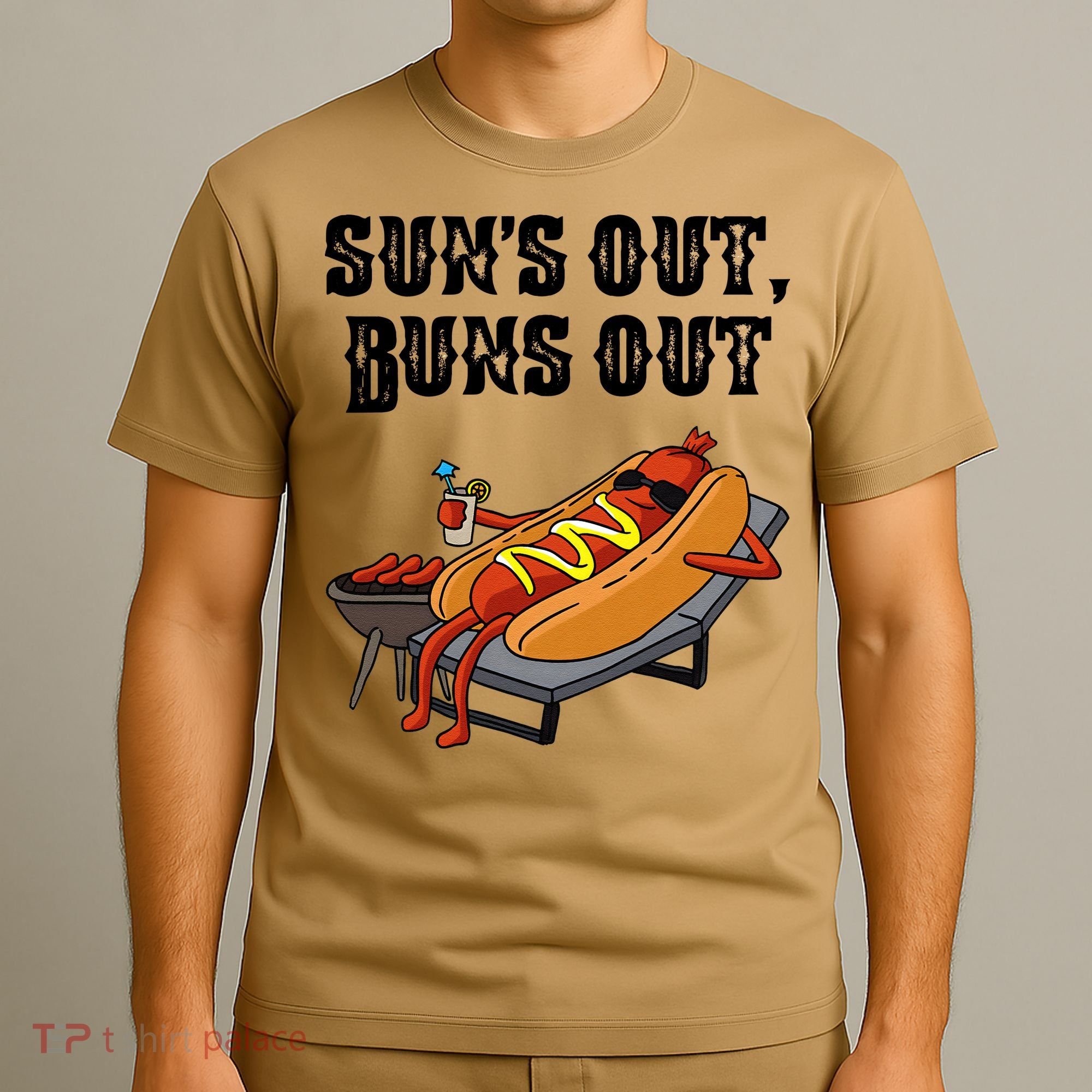 Suns Out Hot Dog Buns Out Funny Sausage BBQ Food Lover Gift T-Shirt