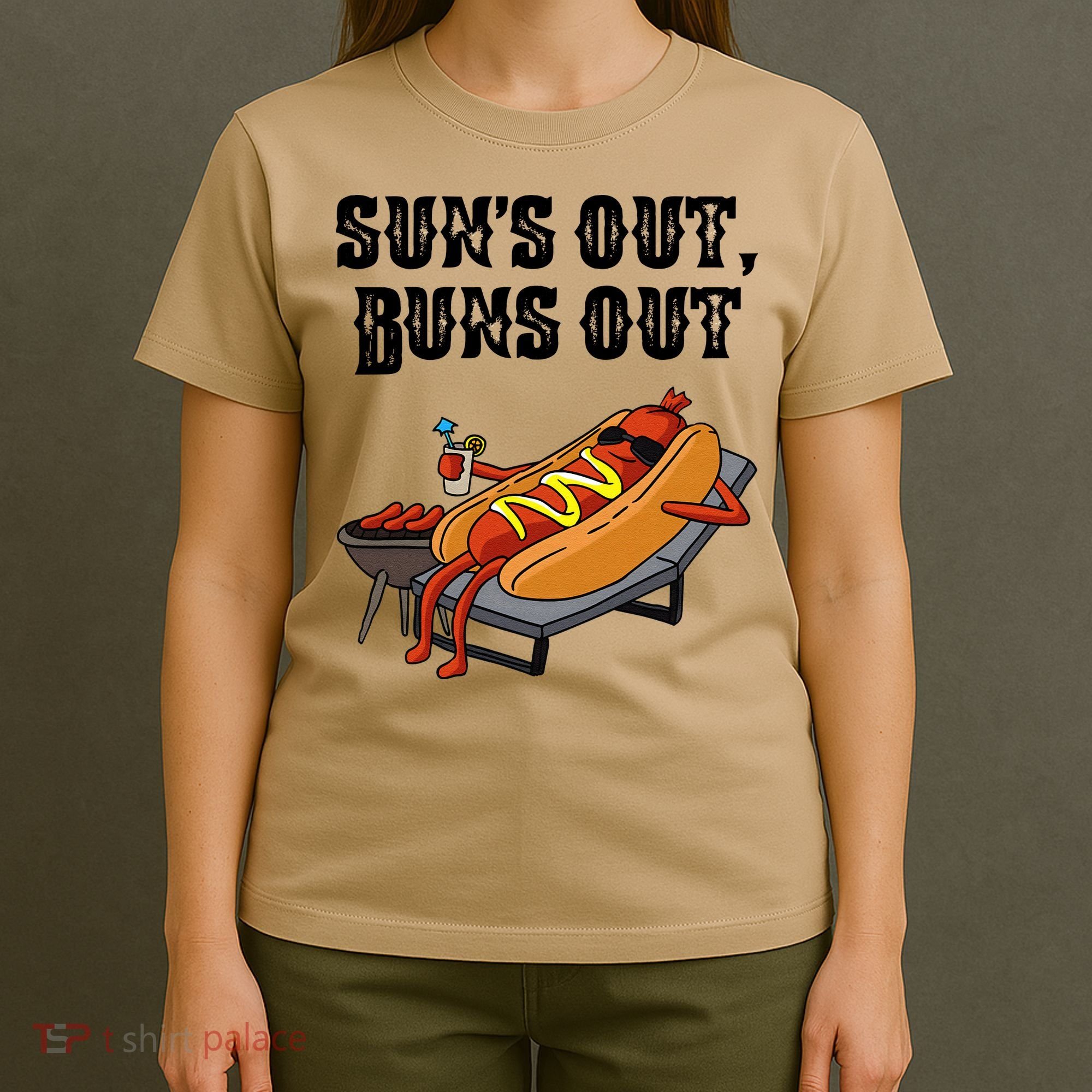 Suns Out Hot Dog Buns Out Funny Sausage BBQ Food Lover Gift T-Shirt
