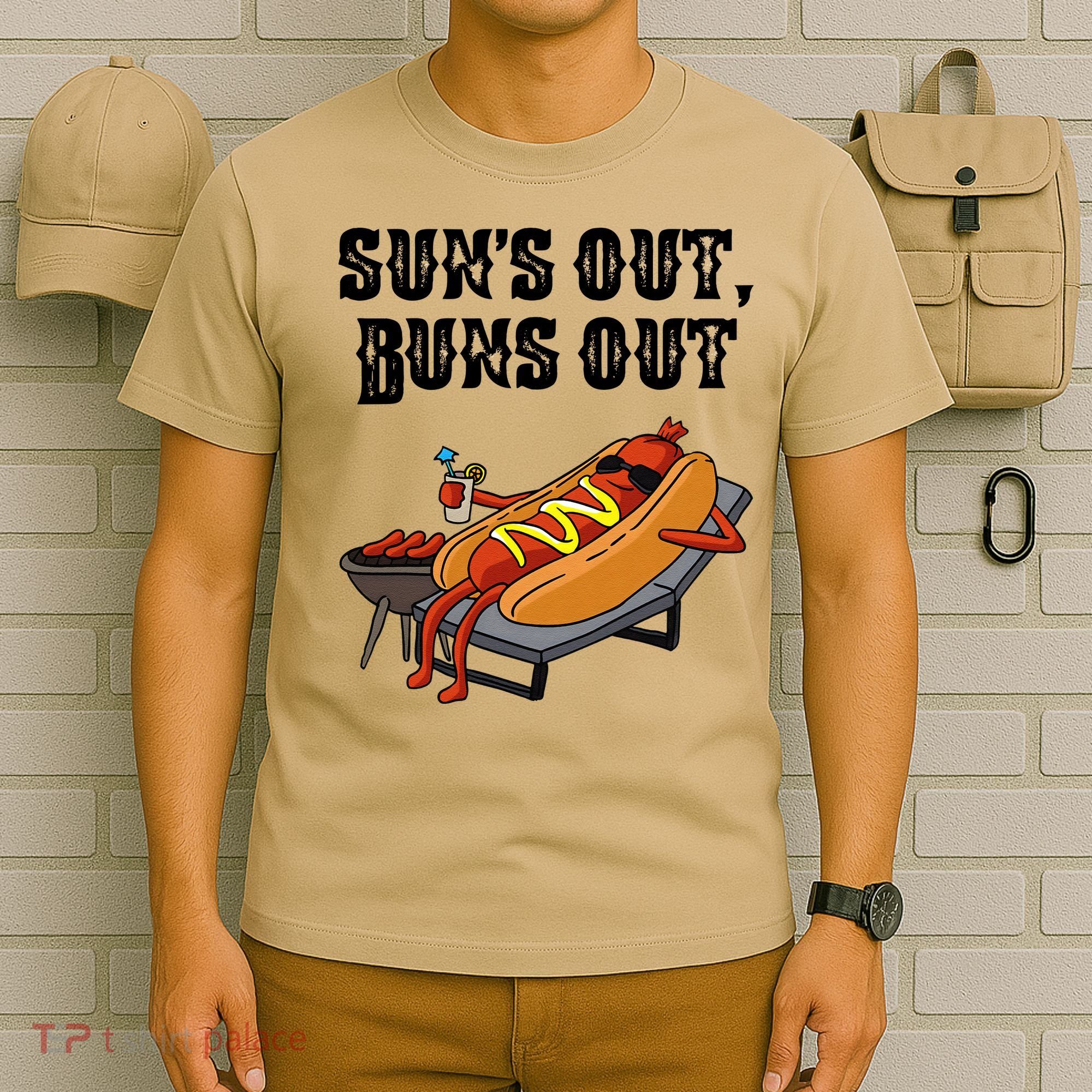 Suns Out Hot Dog Buns Out Funny Sausage BBQ Food Lover Gift T-Shirt