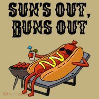 Suns Out Hot Dog Buns Out Funny Sausage BBQ Food Lover Gift T-Shirt thumb 7