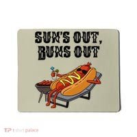 Suns Out Hot Dog Buns Out Funny Sausage BBQ Food Lover Gift Mousepad thumb 0