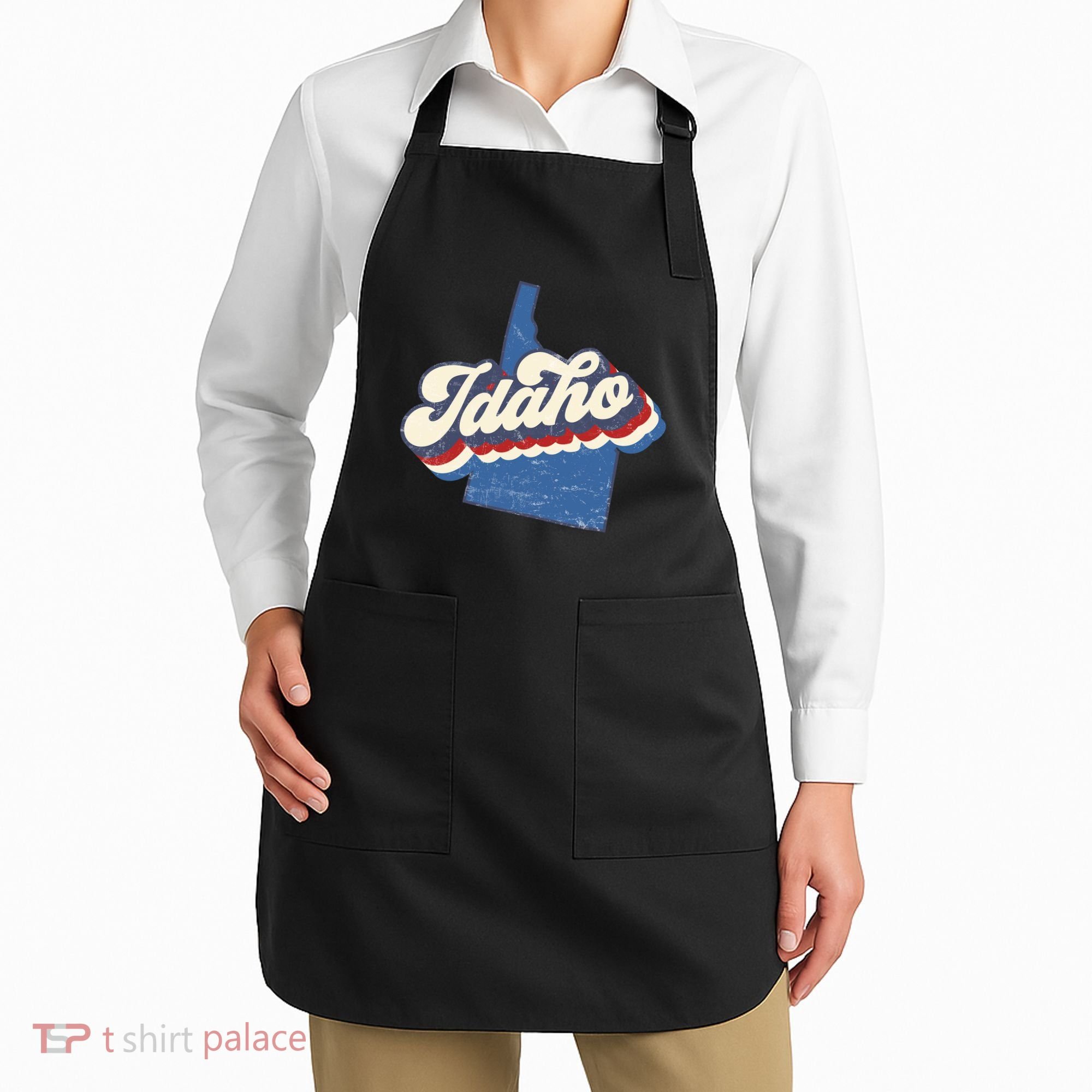 State Of Idaho Retro Logo Apron