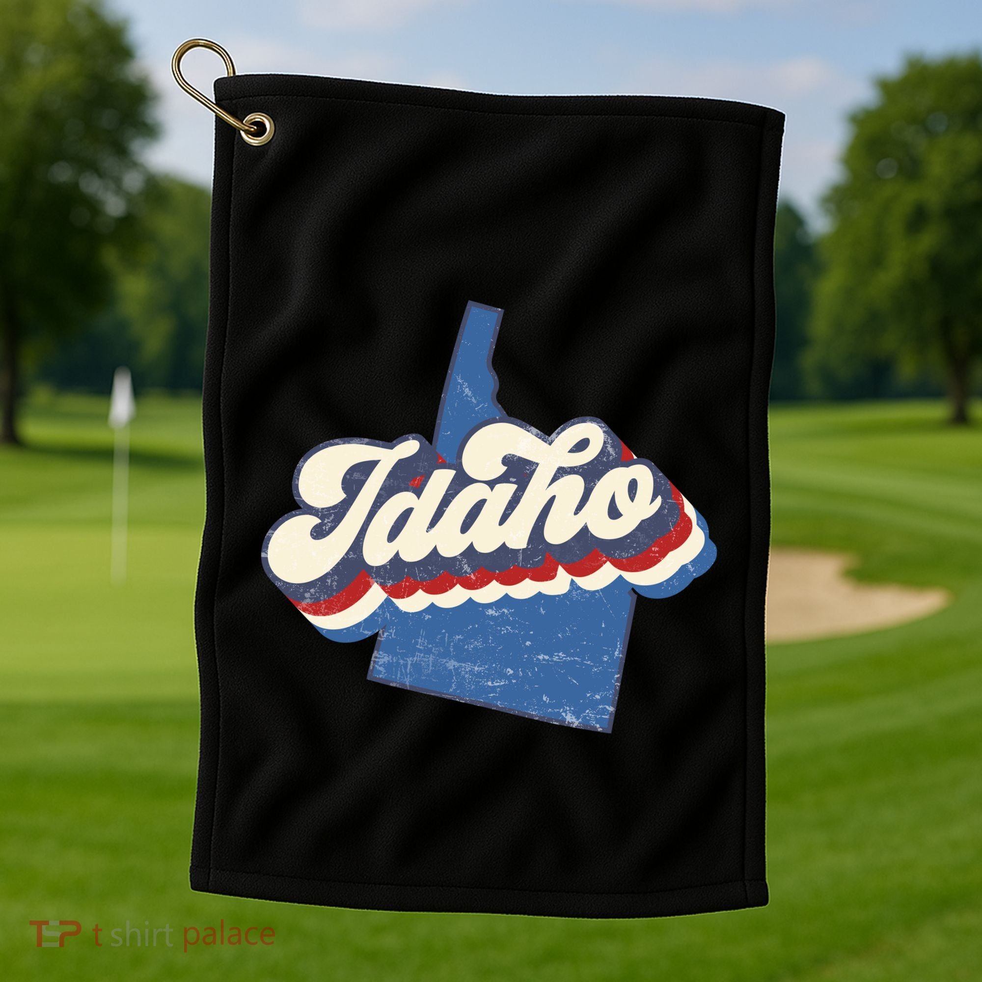 State Of Idaho Retro Logo Golf Towel