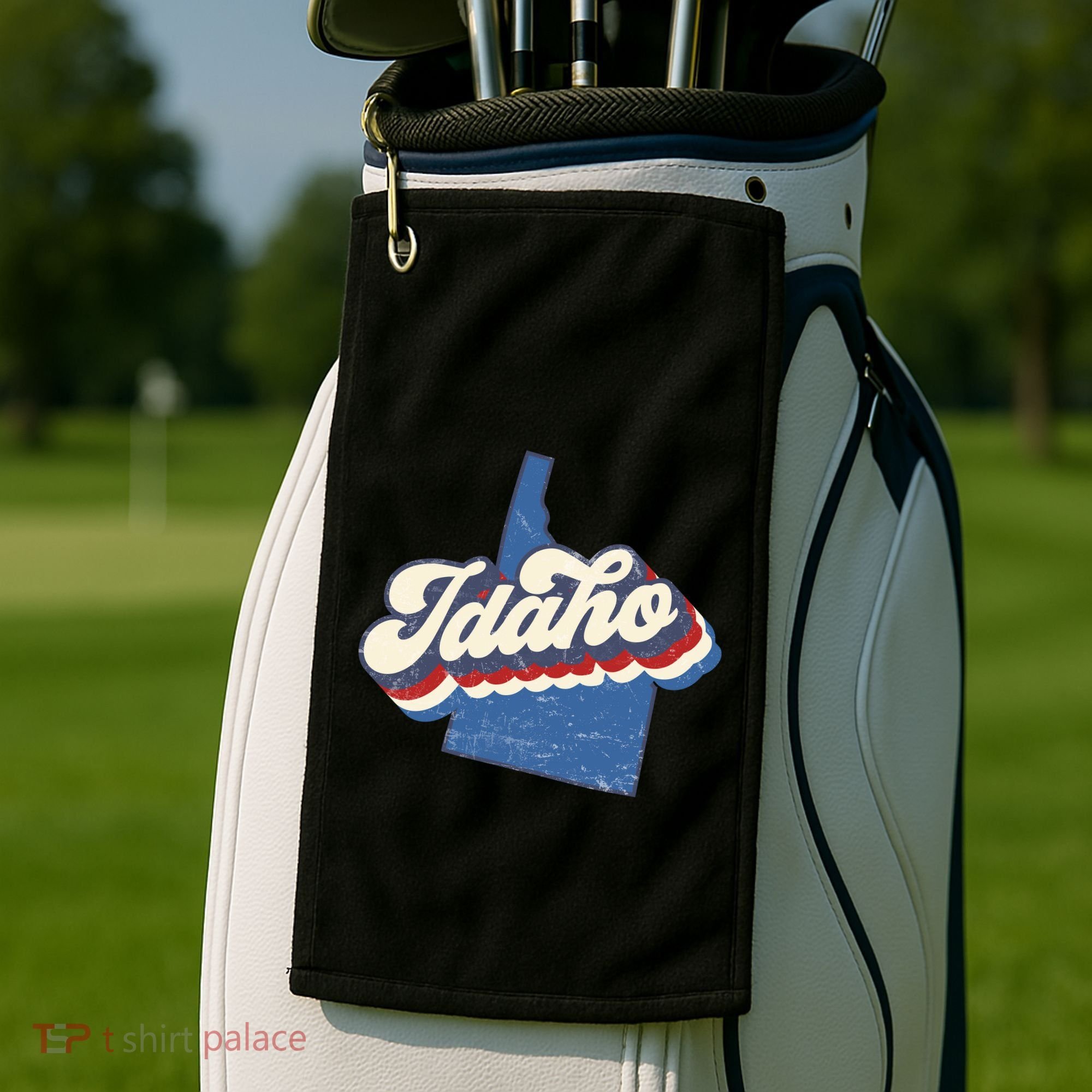 State Of Idaho Retro Logo Golf Towel