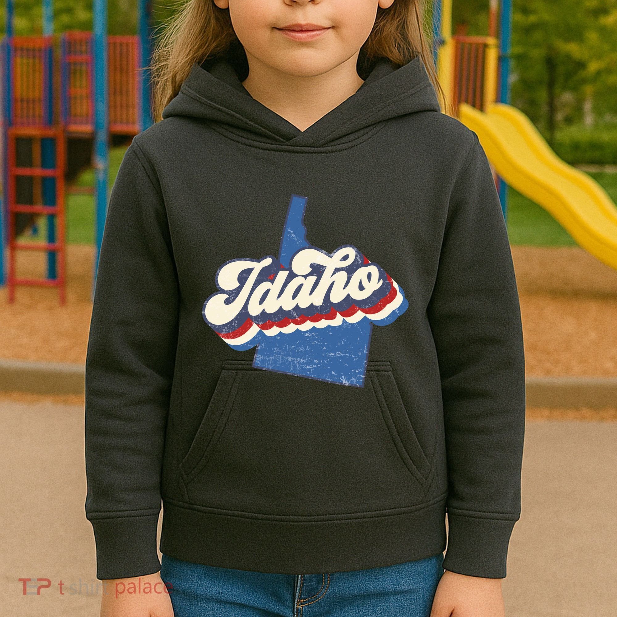 State Of Idaho Retro Logo Kids Hoodie