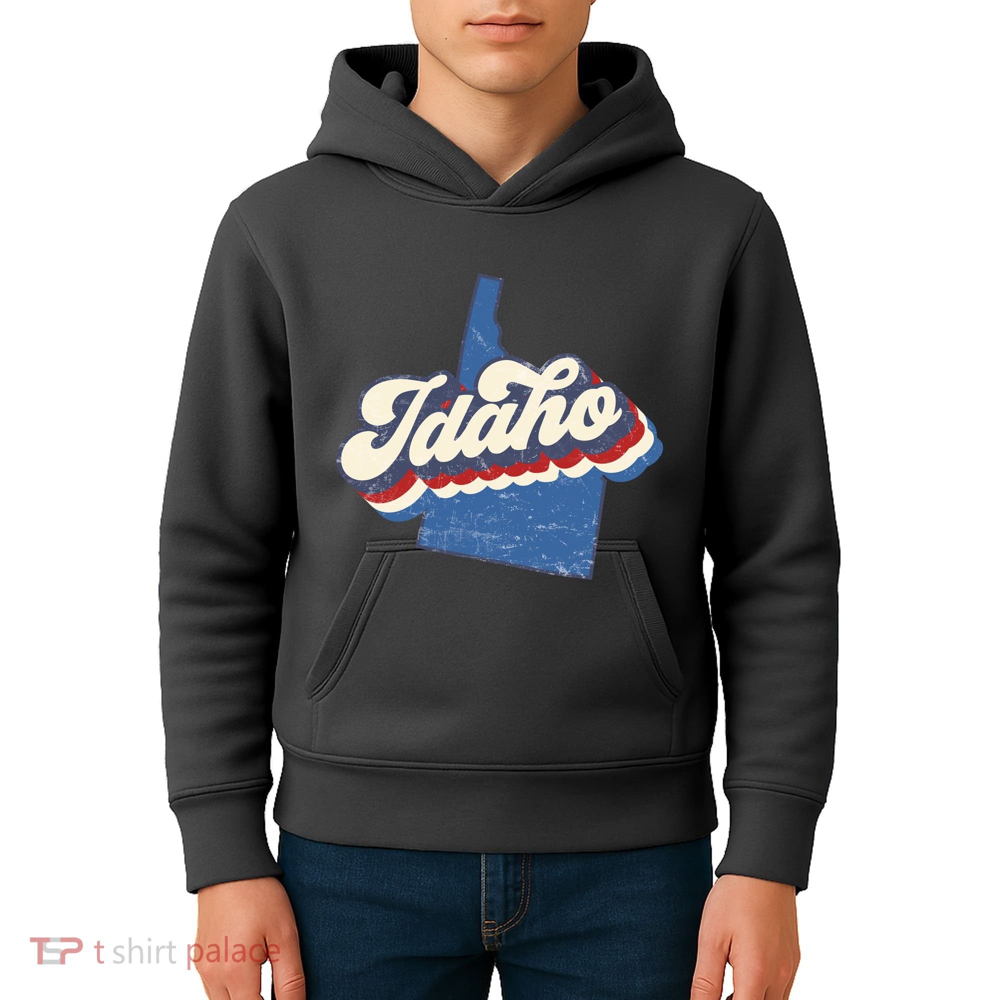 State Of Idaho Retro Logo Kids Hoodie
