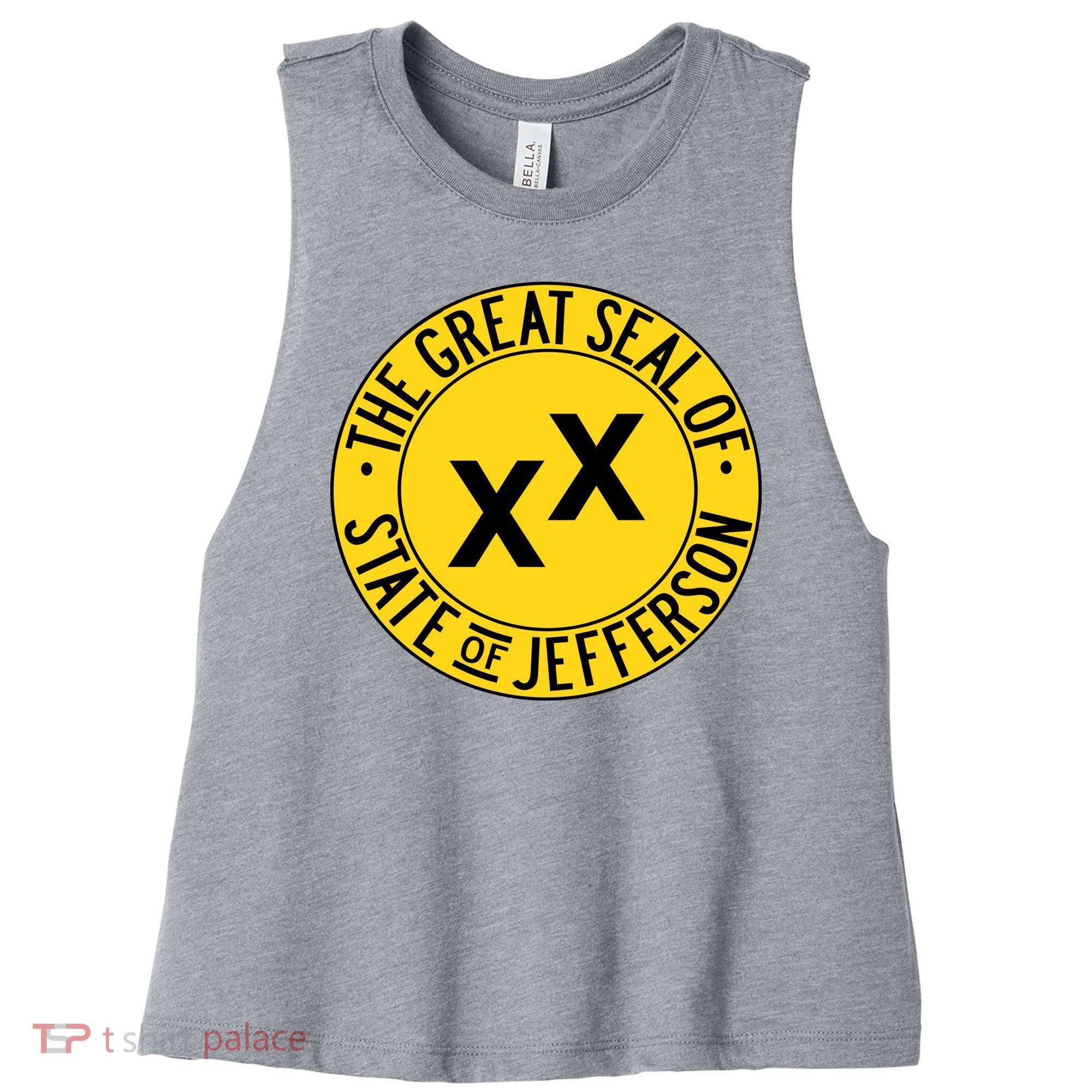 State Of Jefferson Secession Conservative Women's Racerback Cropped Tank
