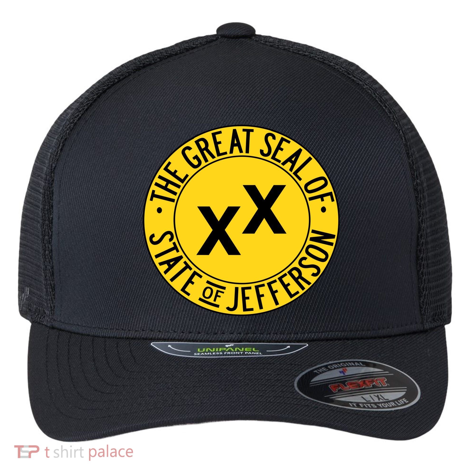 State Of Jefferson Secession Conservative Flexfit Unipanel Trucker Cap