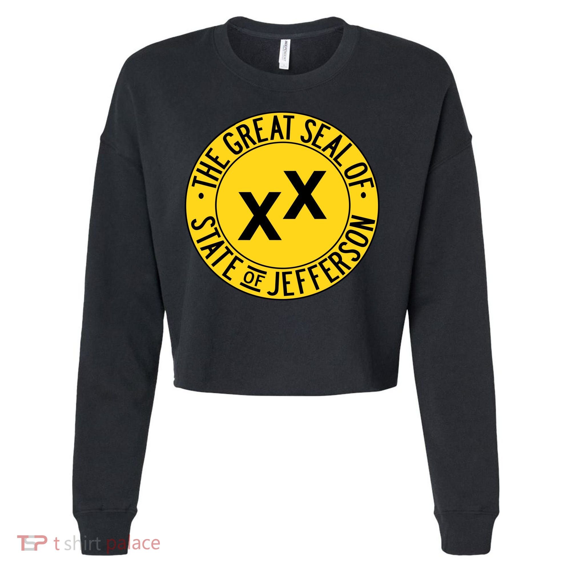 State Of Jefferson Secession Conservative Cropped Pullover Crew