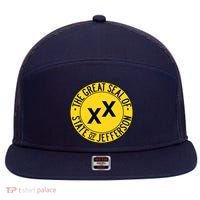 State Of Jefferson Secession Conservative 7 Panel Mesh Trucker Snapback Hat thumb 0