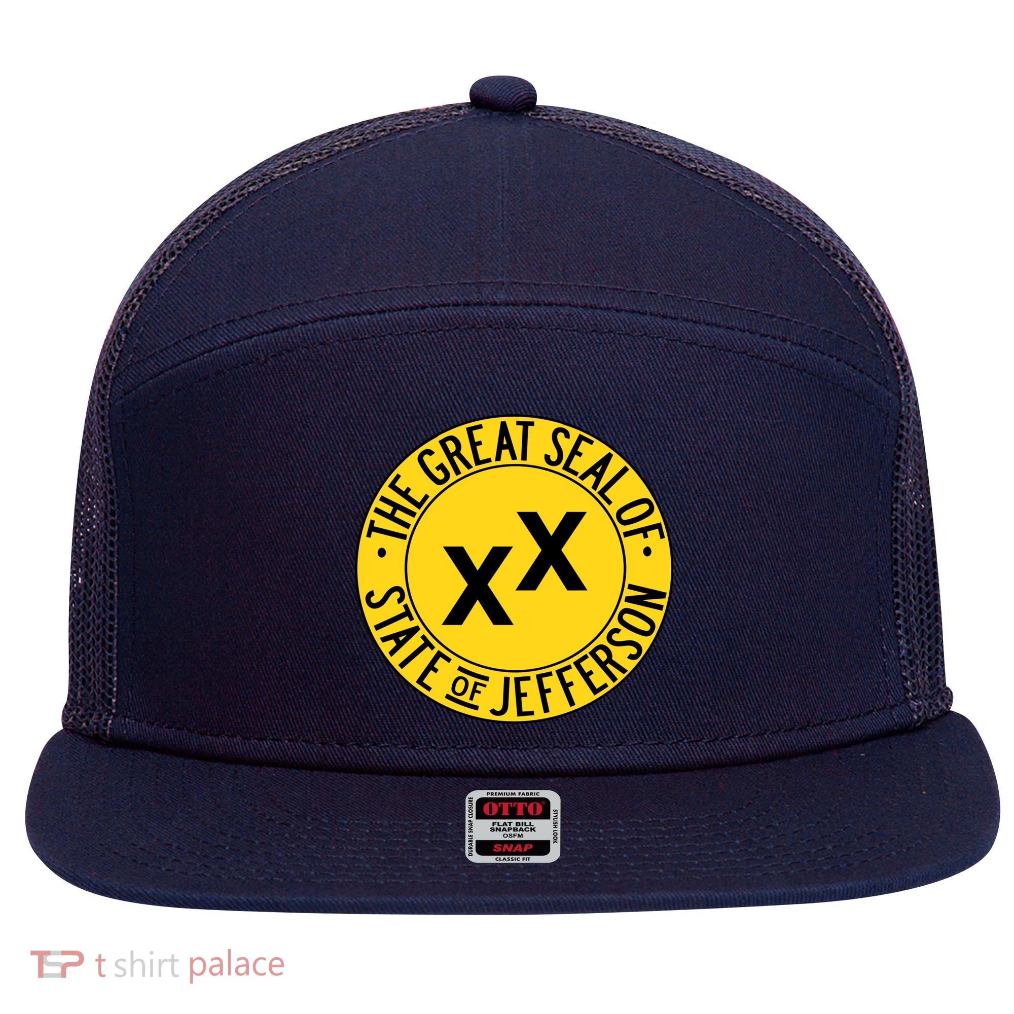 State Of Jefferson Secession Conservative 7 Panel Mesh Trucker Snapback Hat