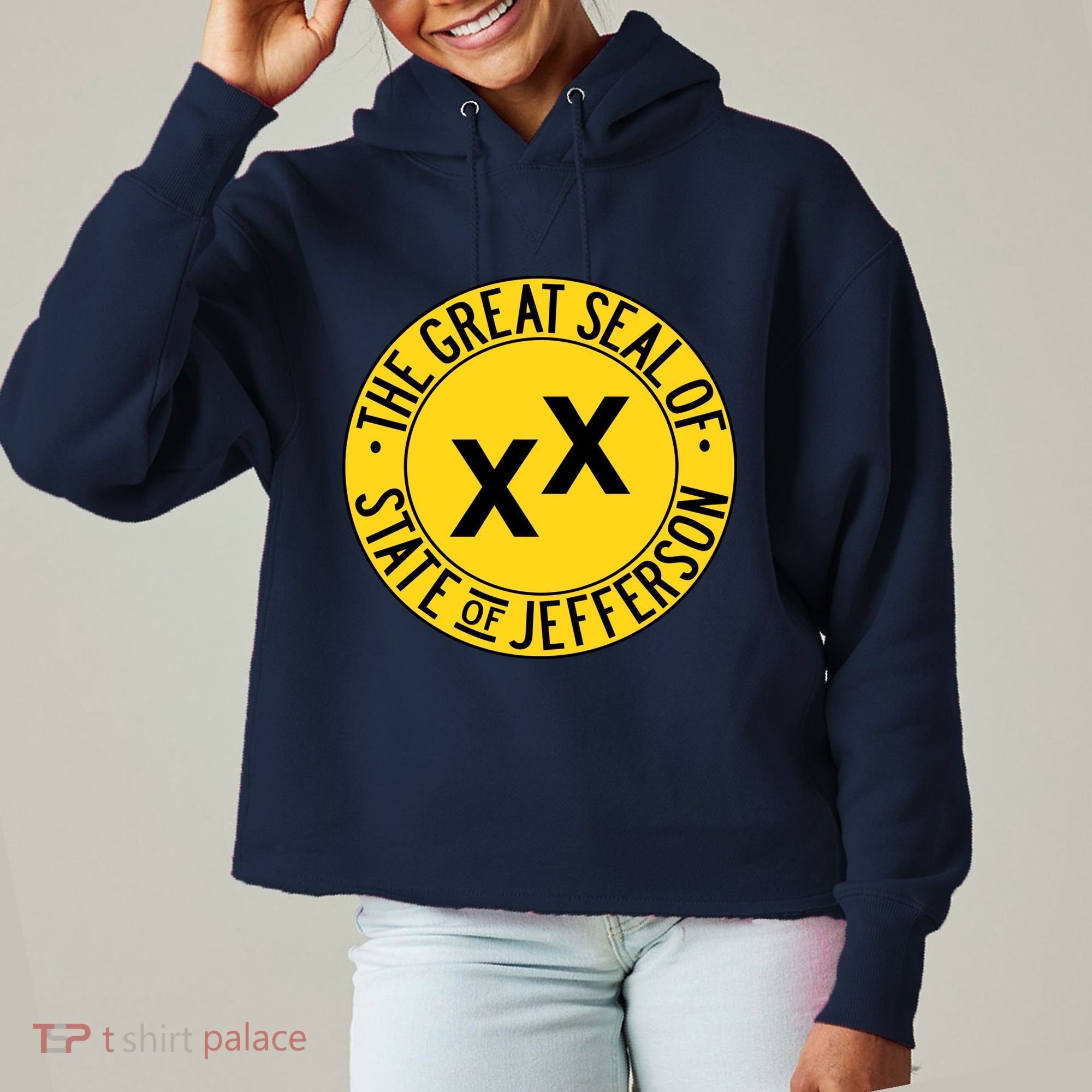 State Of Jefferson Secession Conservative Ladies Heavyweight Boxy Pullover Hoodie