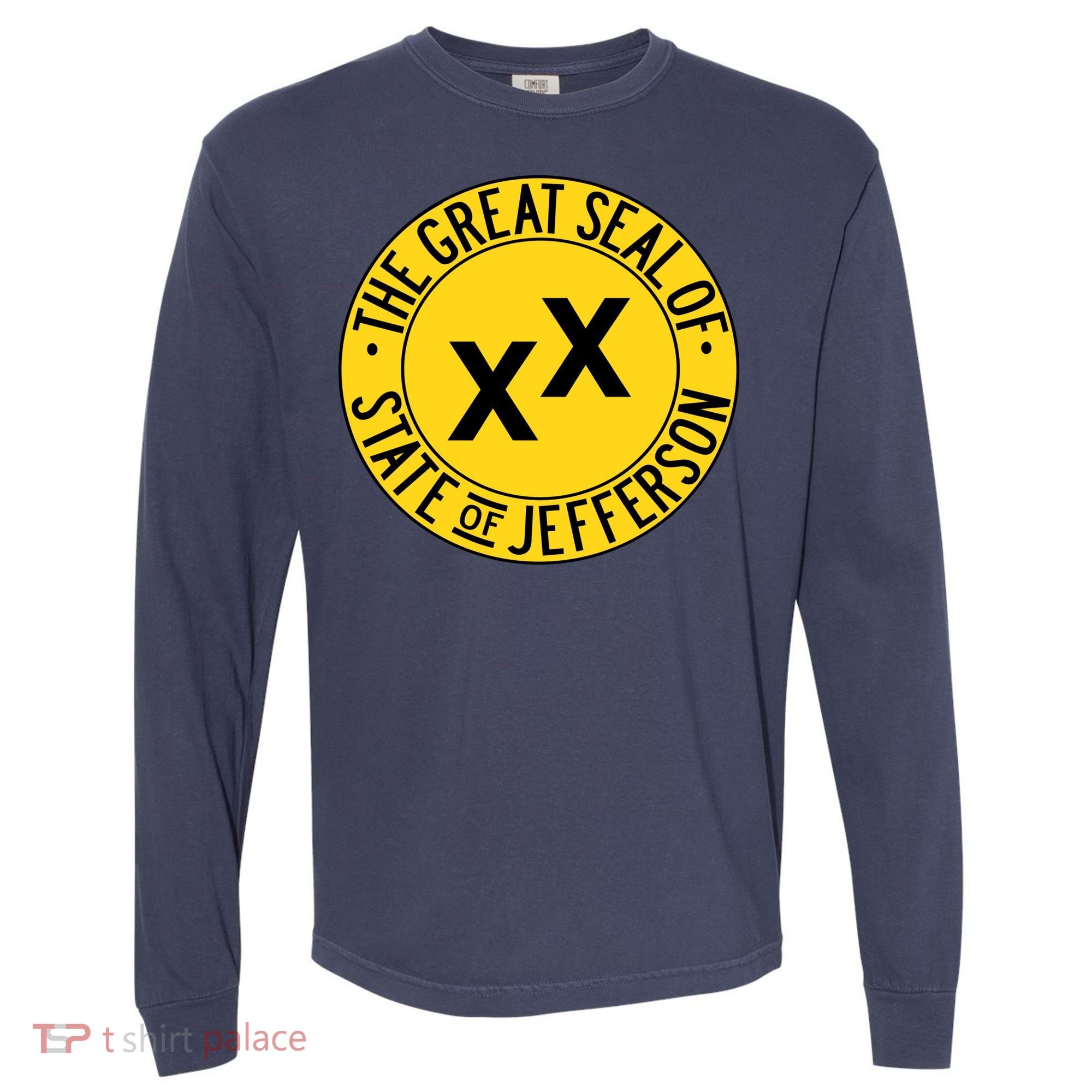 State Of Jefferson Secession Conservative Comfort Colors Heavyweight Long Sleeve T-Shirt
