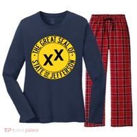 State Of Jefferson Secession Conservative Women's Long Sleeve Flannel Pajama Set  thumb 0