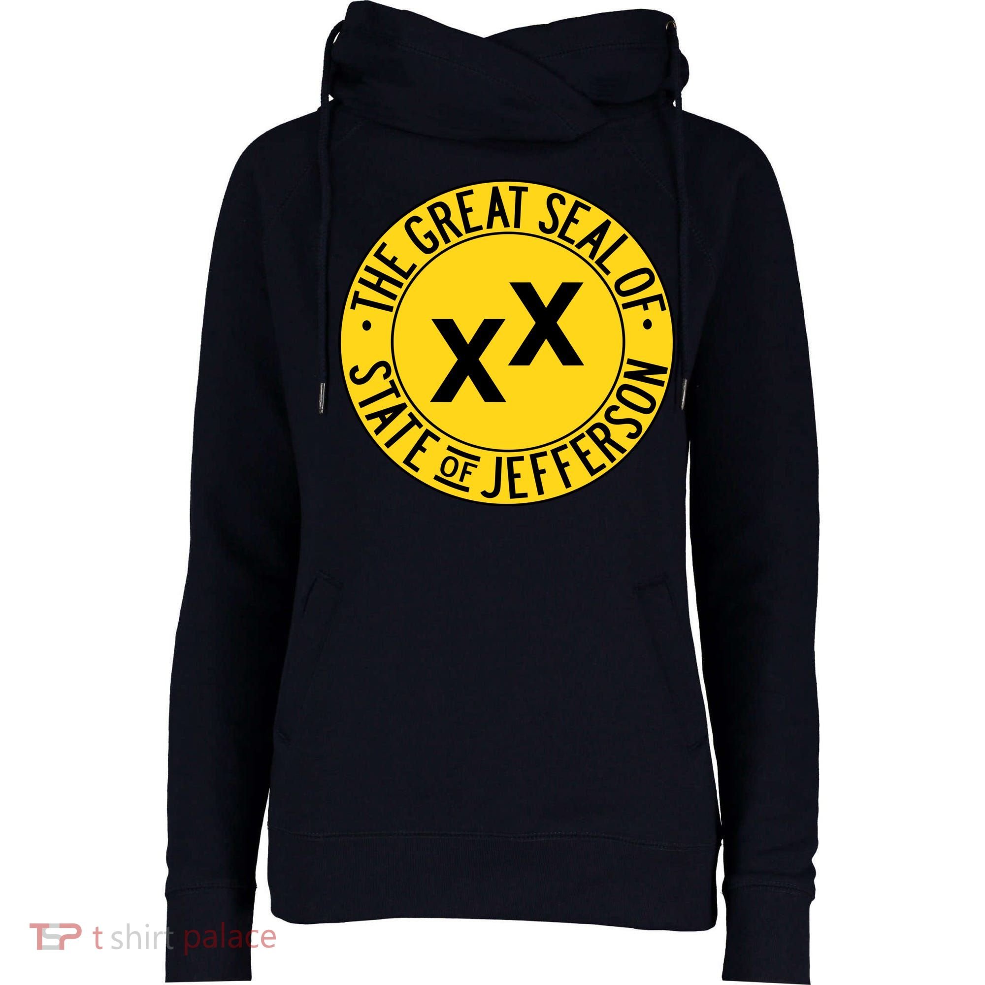 State Of Jefferson Secession Conservative Womens Funnel Neck Pullover Hood