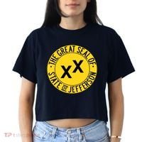 State Of Jefferson Secession Conservative Women's Crop Top Tee thumb 2