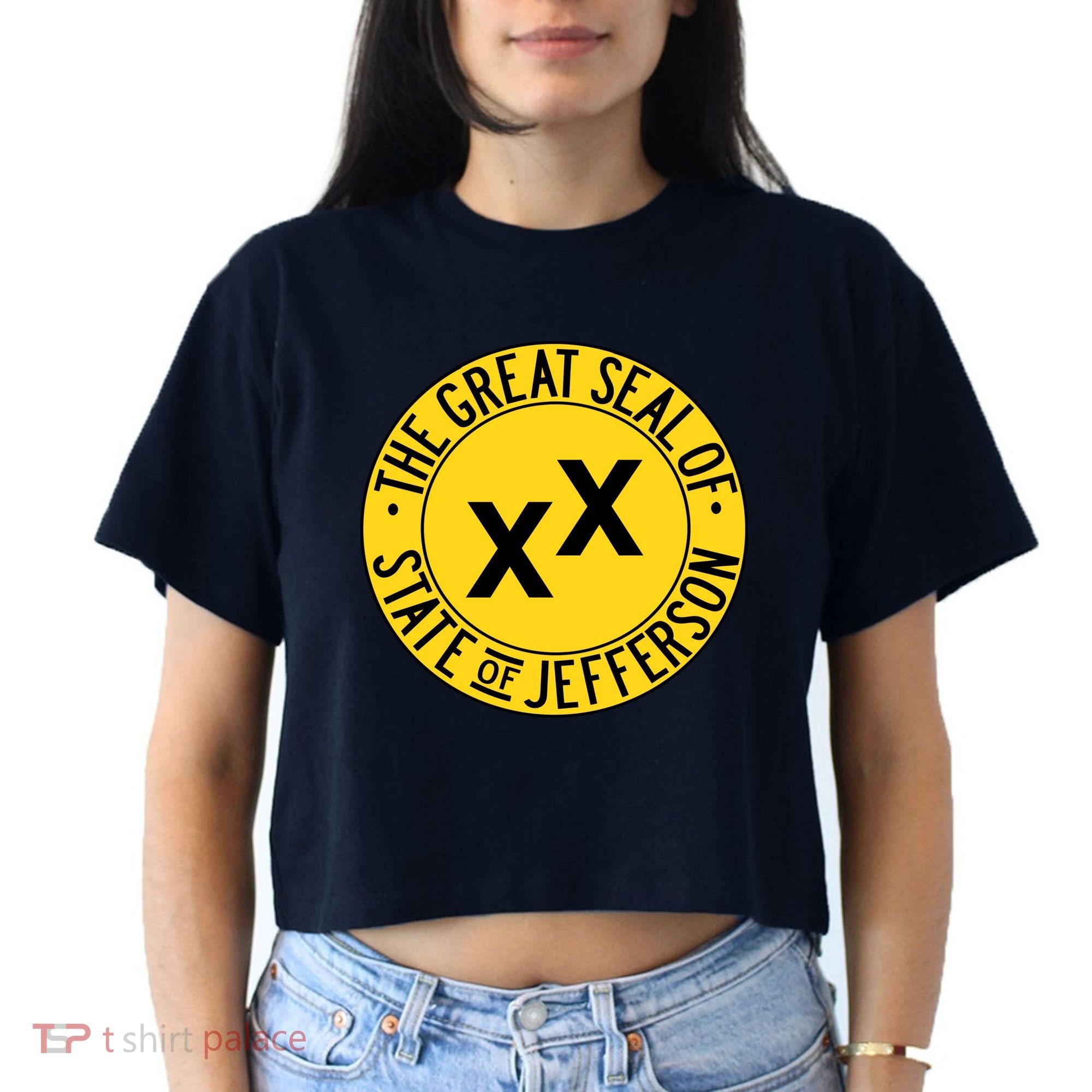 State Of Jefferson Secession Conservative Women's Crop Top Tee