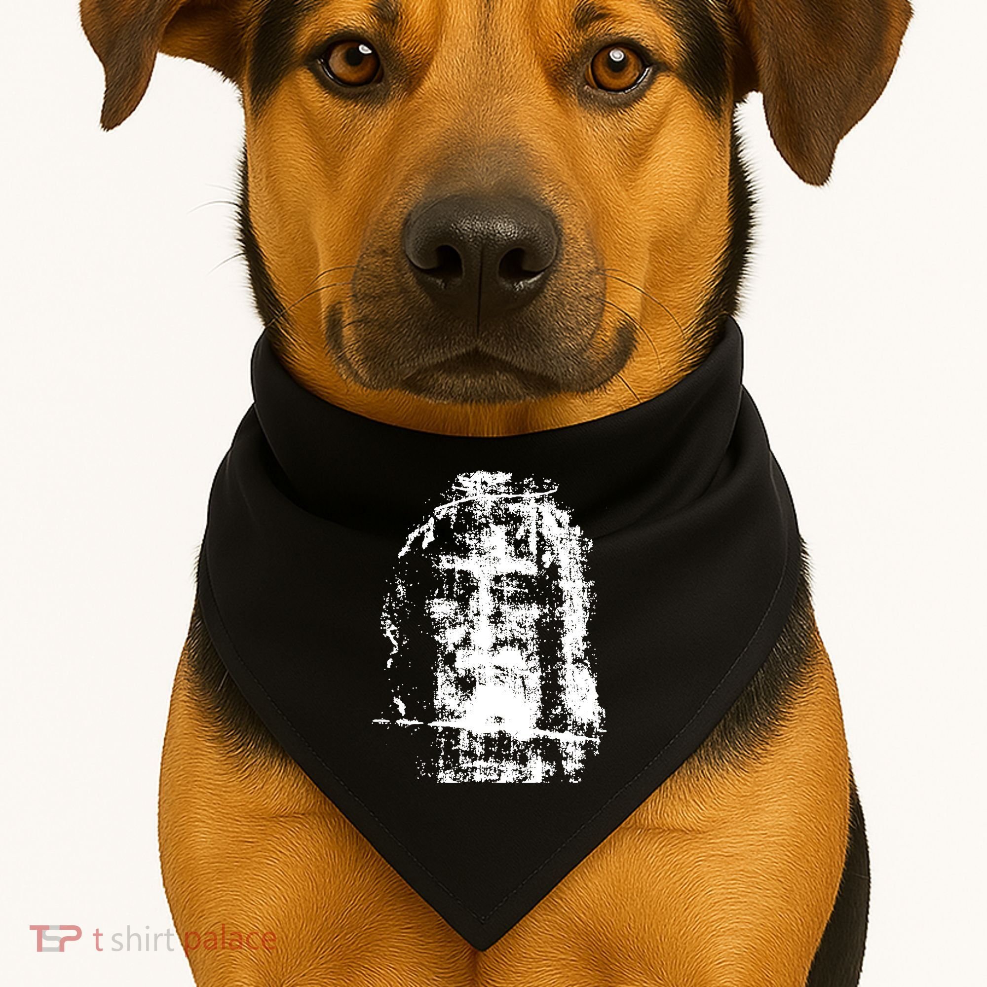 Sketch Of Jesus Face Portrait USA-Made Doggie Bandana