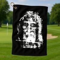 Sketch Of Jesus Face Portrait Golf Towel thumb 1