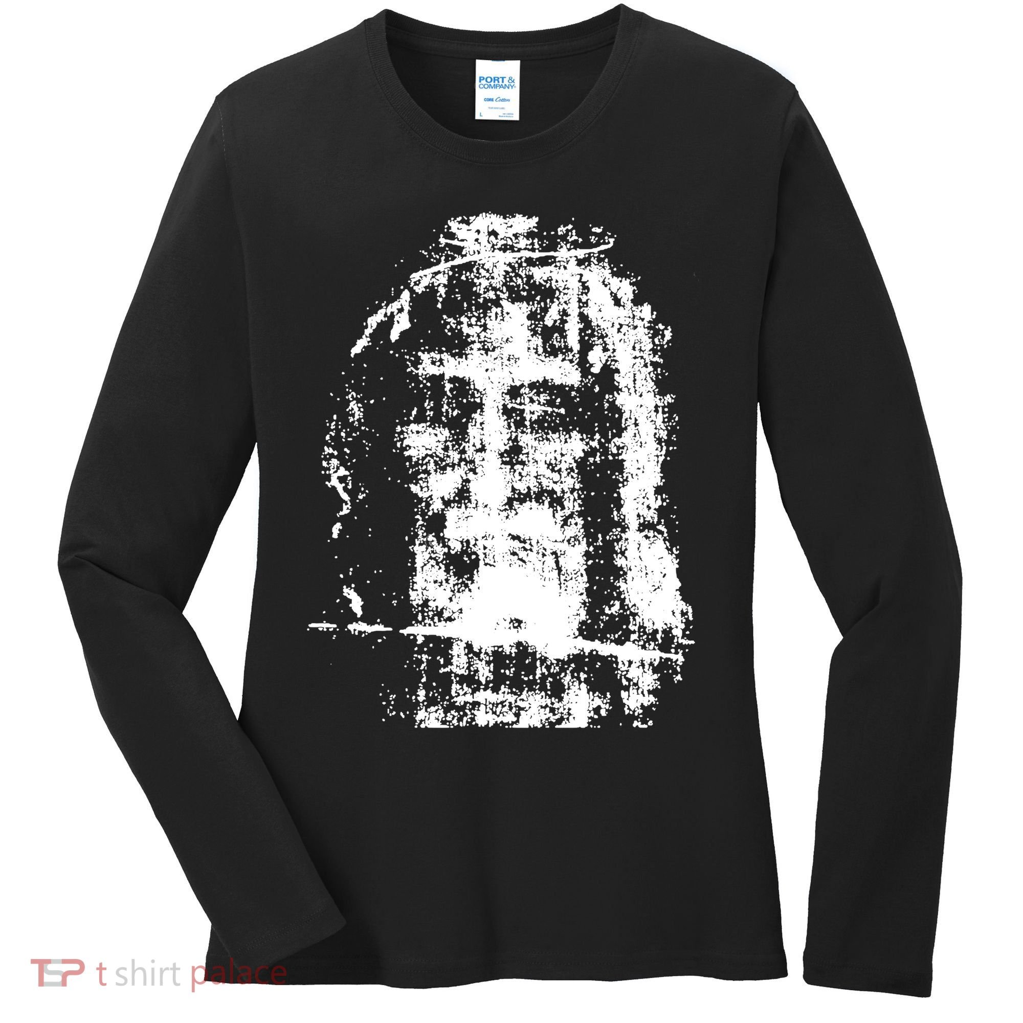 Sketch Of Jesus Face Portrait Women's Long Sleeve Shirt