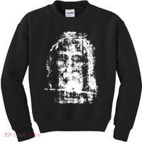 Sketch Of Jesus Face Portrait Kids Sweatshirt thumb 0