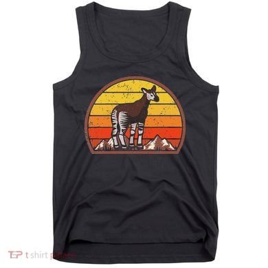 Sunset Okapi Lover Gift Vintage Retro Okapi Tank Top
