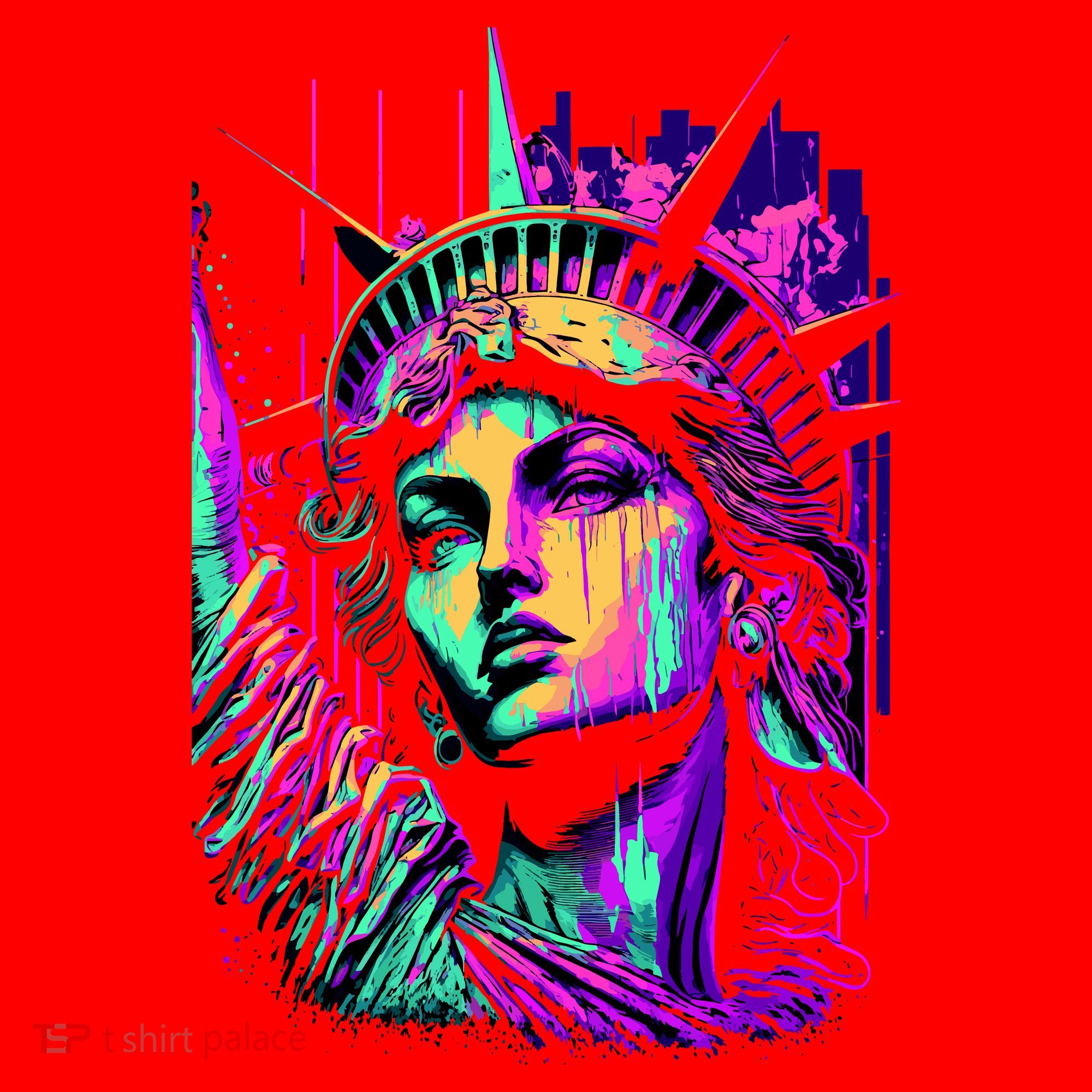 Statue Of Liberty Art Santa Hat