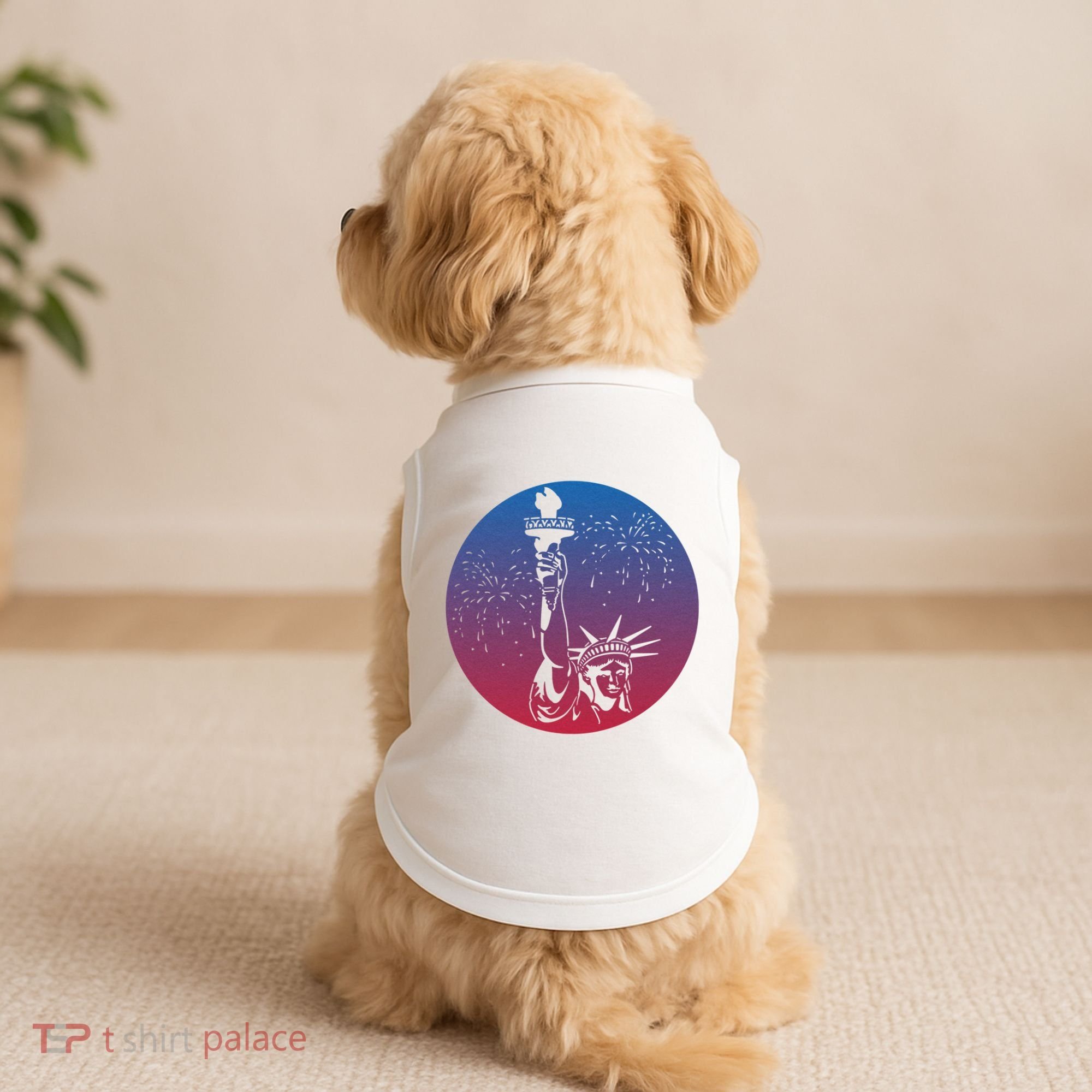 Statue Of Liberty New York Retro Doggie Tank