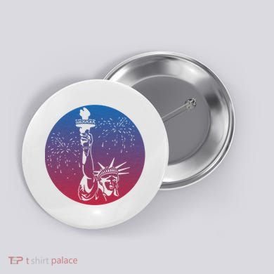 Statue Of Liberty New York Retro Button
