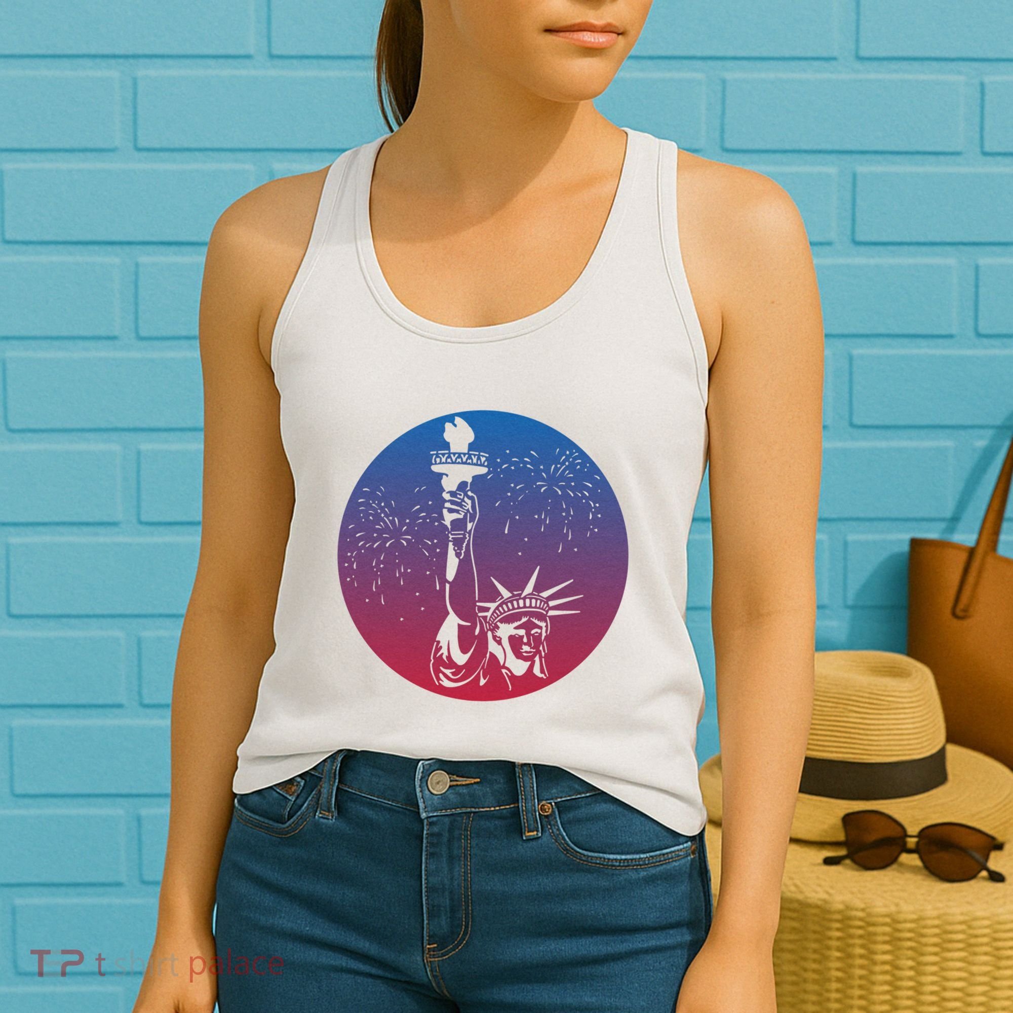 Statue Of Liberty New York Retro Women's Tank Top