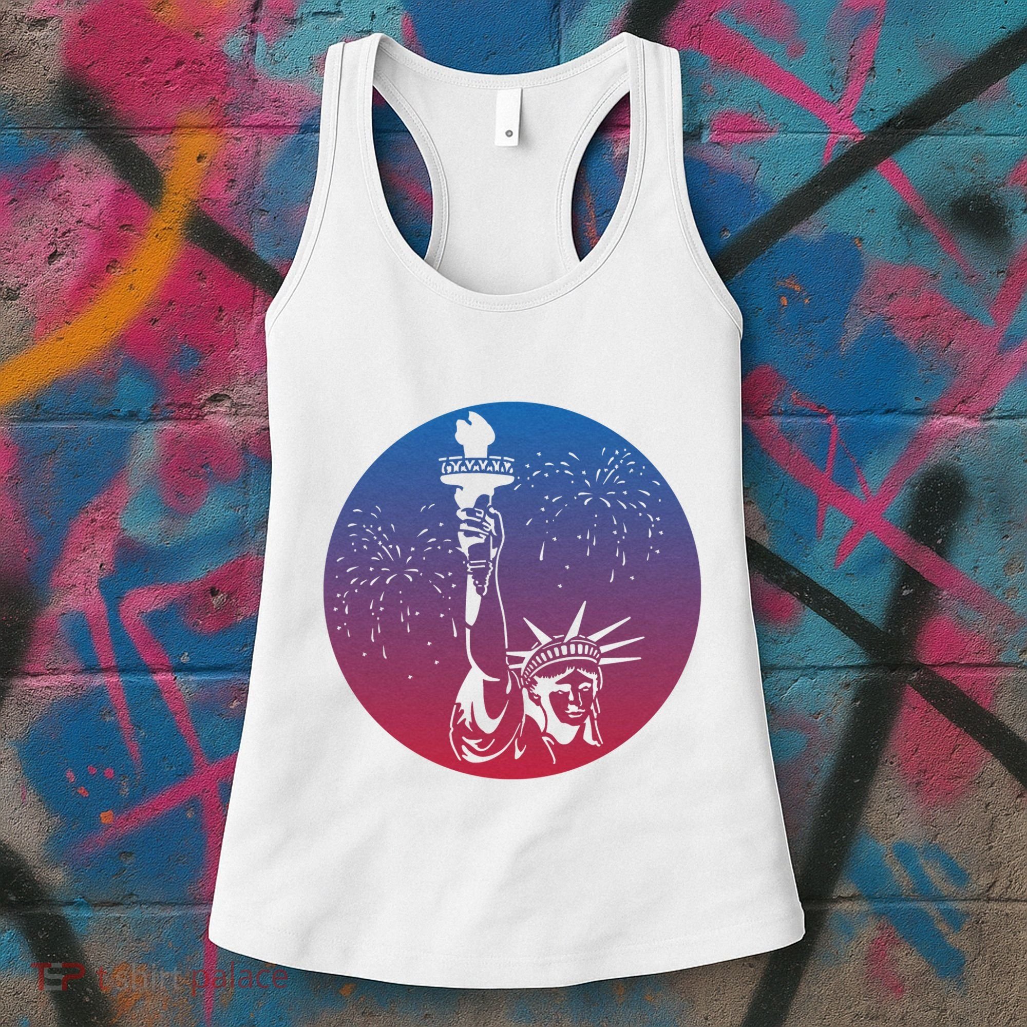 Statue Of Liberty New York Retro Women's Tank Top