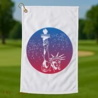 Statue Of Liberty New York Retro Golf Towel thumb 1