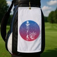 Statue Of Liberty New York Retro Golf Towel thumb 2