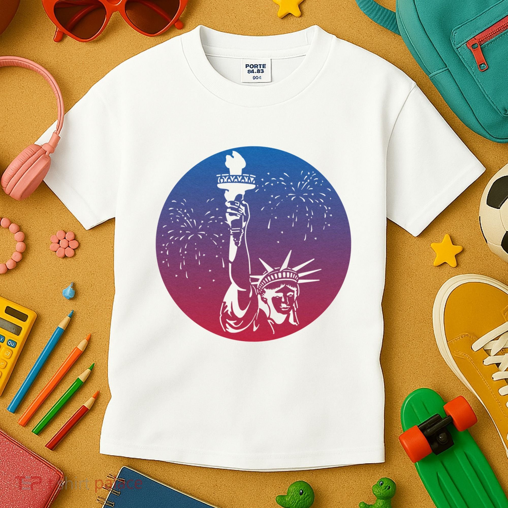 Statue Of Liberty New York Retro Kids T-Shirt