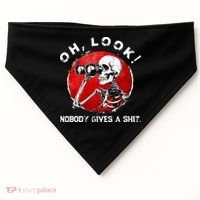 Skeleton Oh Look Nobody Gives A Shit USA-Made Doggie Bandana thumb 0