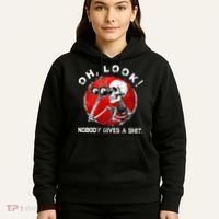 Skeleton Oh Look Nobody Gives A Shit Hoodie thumb 5
