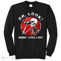 Skeleton Oh Look Nobody Gives A Shit Sweatshirt thumb 0