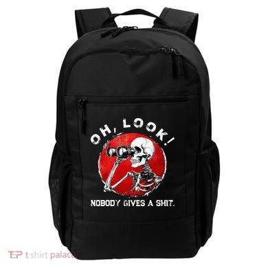 Skeleton Oh Look Nobody Gives A Shit Backpack