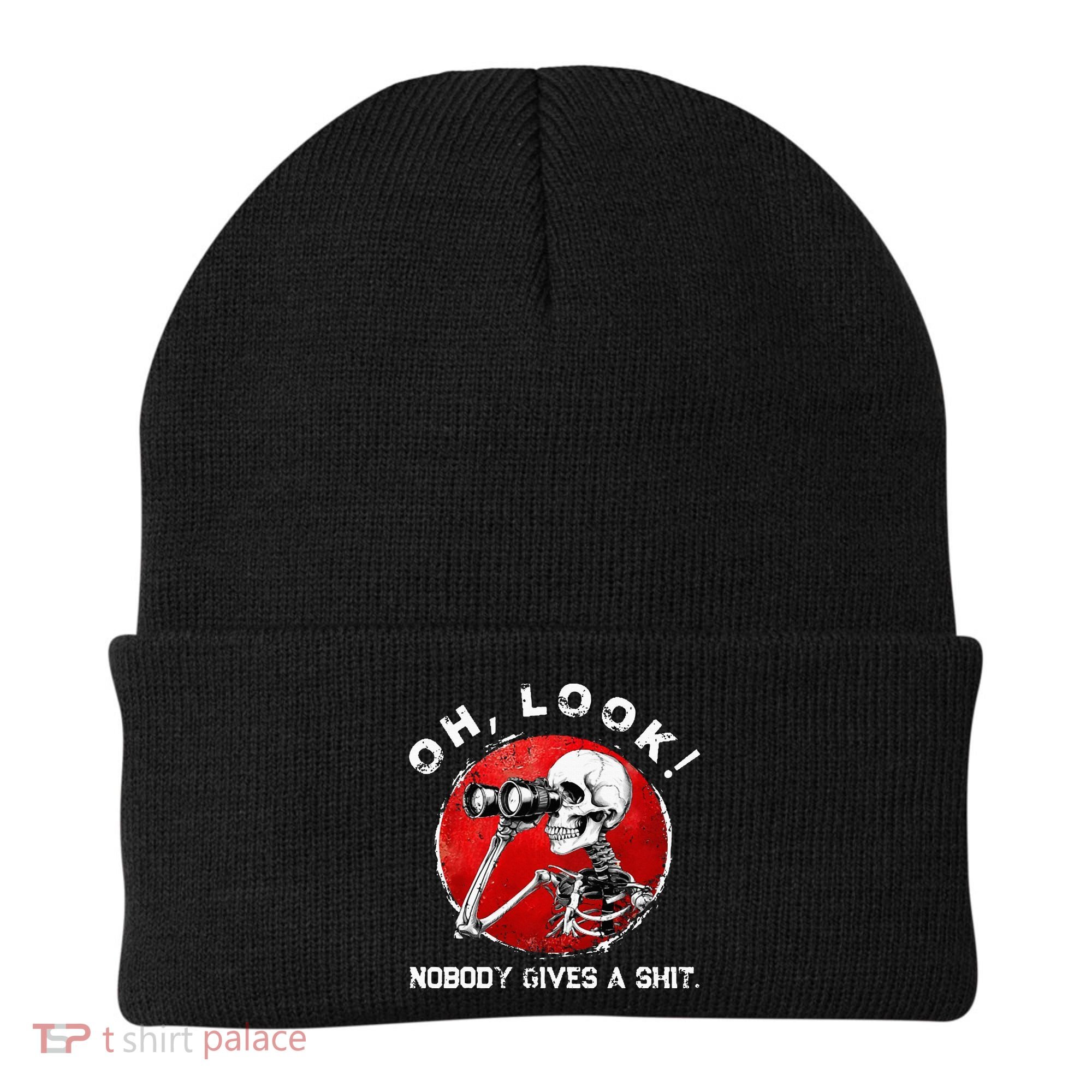 Skeleton Oh Look Nobody Gives A Shit Beanie