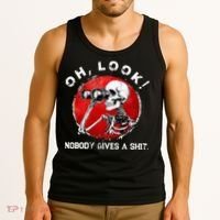 Skeleton Oh Look Nobody Gives A Shit Tank Top thumb 3