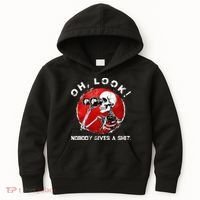 Skeleton Oh Look Nobody Gives A Shit Kids Hoodie thumb 0