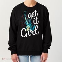 Statue of Liberty Get It American Flag 4th of July Women's Sweatshirt thumb 0