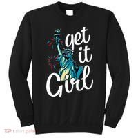 Statue of Liberty Get It American Flag 4th of July Sweatshirt thumb 0