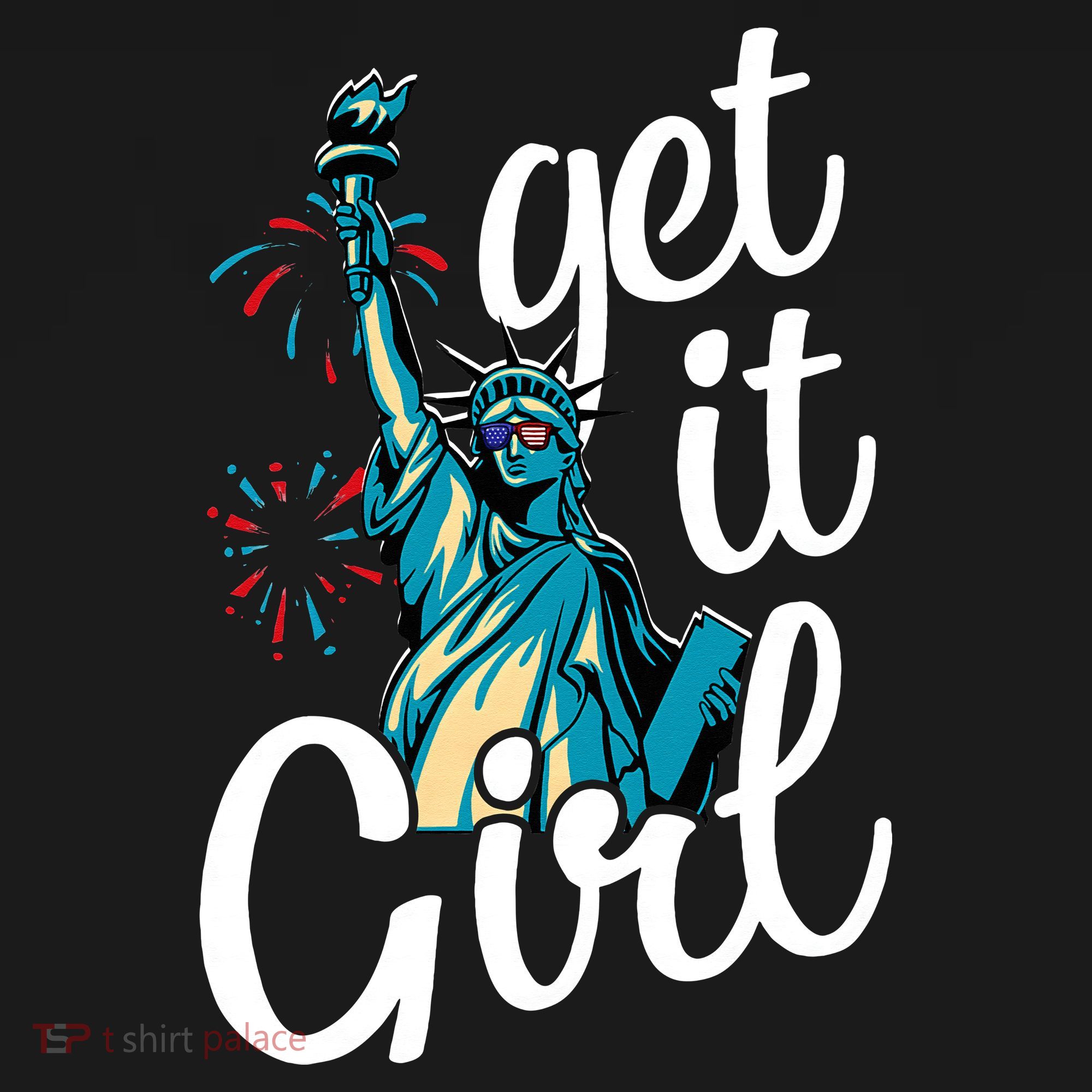 Statue of Liberty Get It American Flag 4th of July Polo