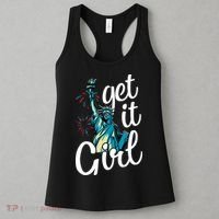 Statue of Liberty Get It American Flag 4th of July Women's Tank Top thumb 3